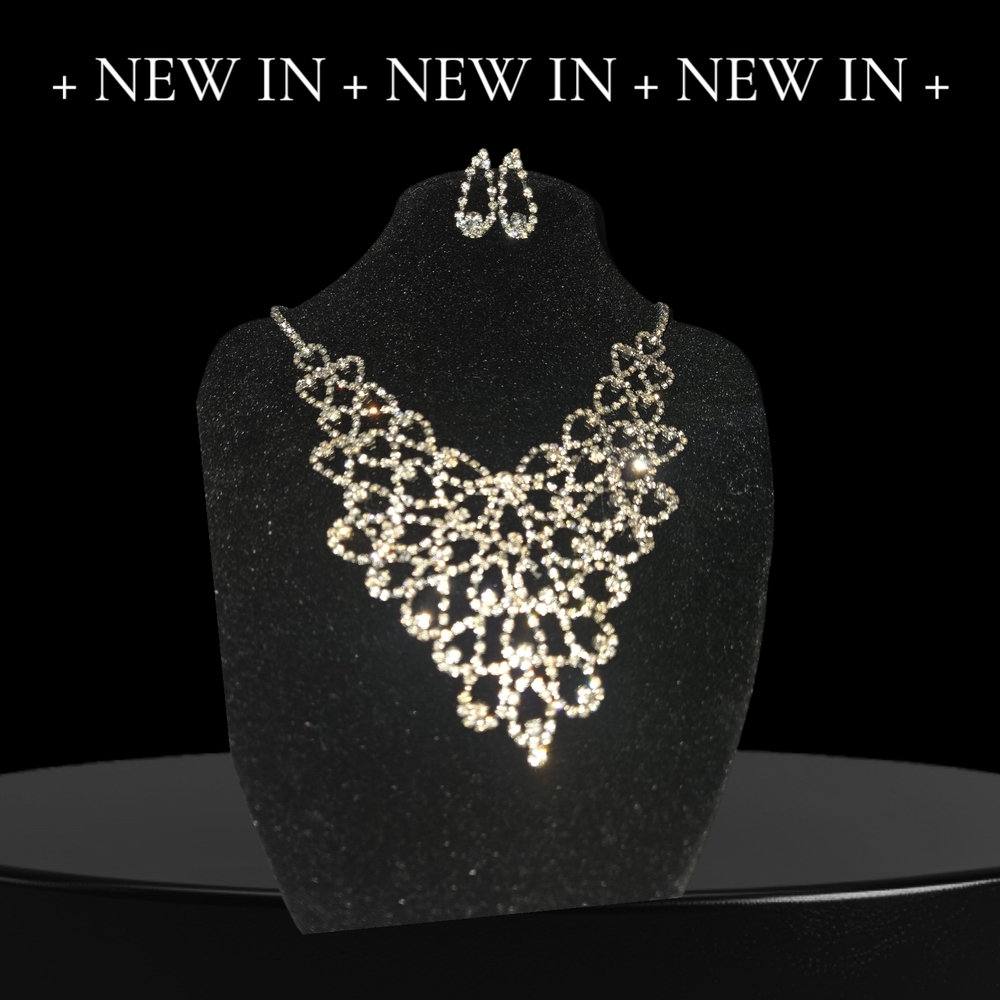 Elegant Silver Necklace and Earring Set